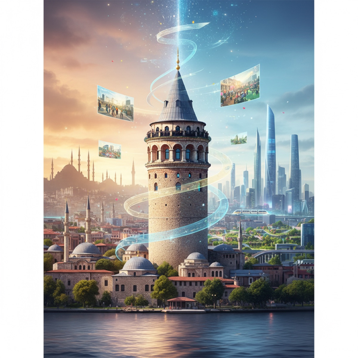 2026'da Galata Kulesi'nin İstanbul'un kentsel dönüşümüne etkisi: Yedi tepenin gözcüsü olarak şehrin mimari ve sosyal değişimini özetleyen panoramik bir görünüm. Galata Kulesi kentsel dönüşüm projelerinde merkez rol oynuyor.